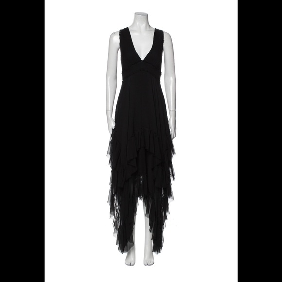 Stunning black silk Alice and Olivia formal gown - Picture 2 of 7